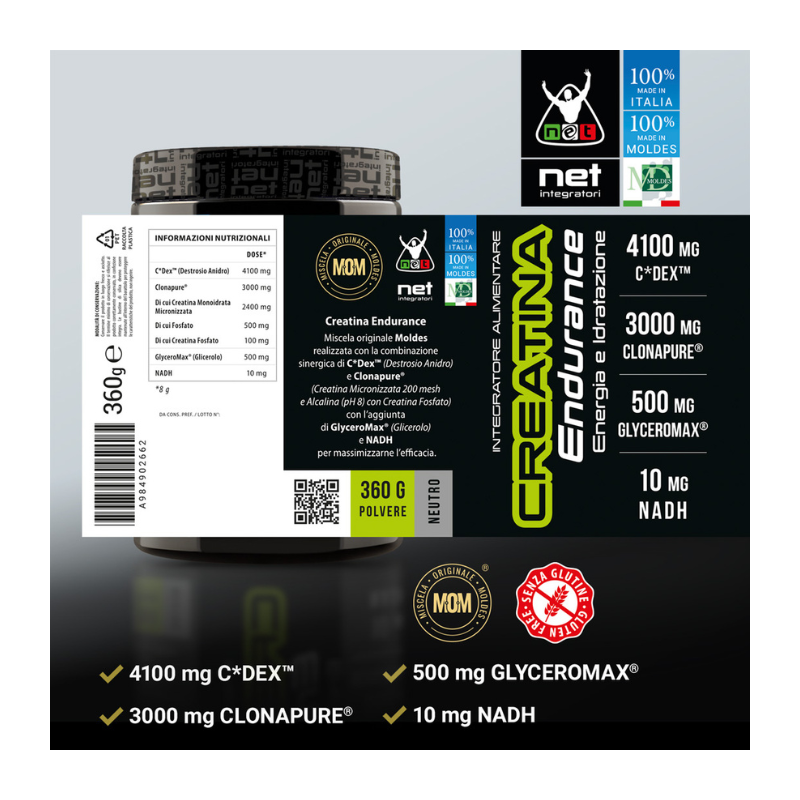 CREATINA ENDURANCE - Integratore per Resistenza alla Fatica e Performance Atletica-360gr - immagine 2