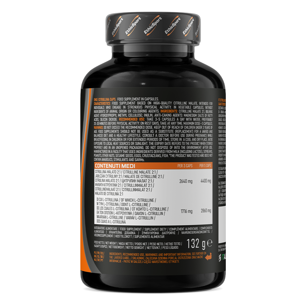ETHIC SPORT CITRULLINA MALATO 2:1. - POLVERE SOLUBILE O CAPSULE VEGETALI - immagine 2